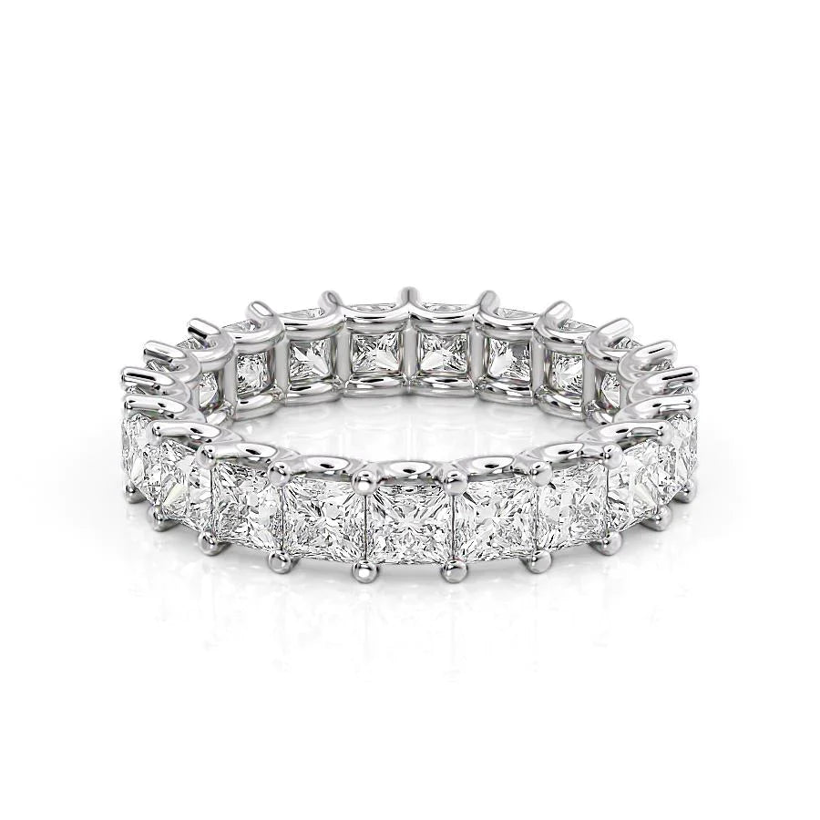 4ct Branka Princess Cut Moissanite Ring - Silver