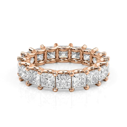 5.5ct Ceclina Princess Cut Moissanite Ring - Rose Gold