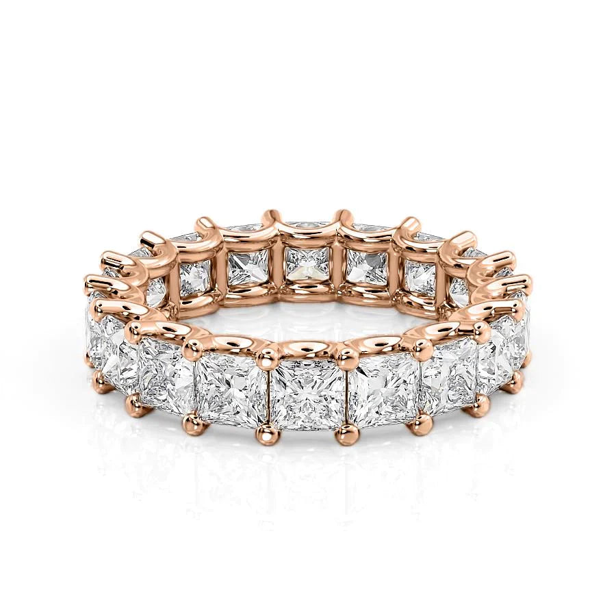 5.5ct Ceclina Princess Cut Moissanite Ring - Rose Gold