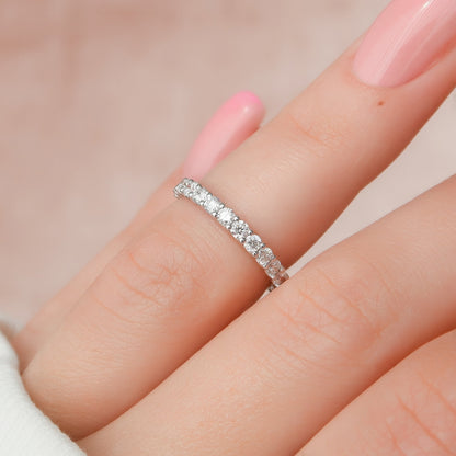 1.2ct Luna Round Cut Moissanite Ring - Silver