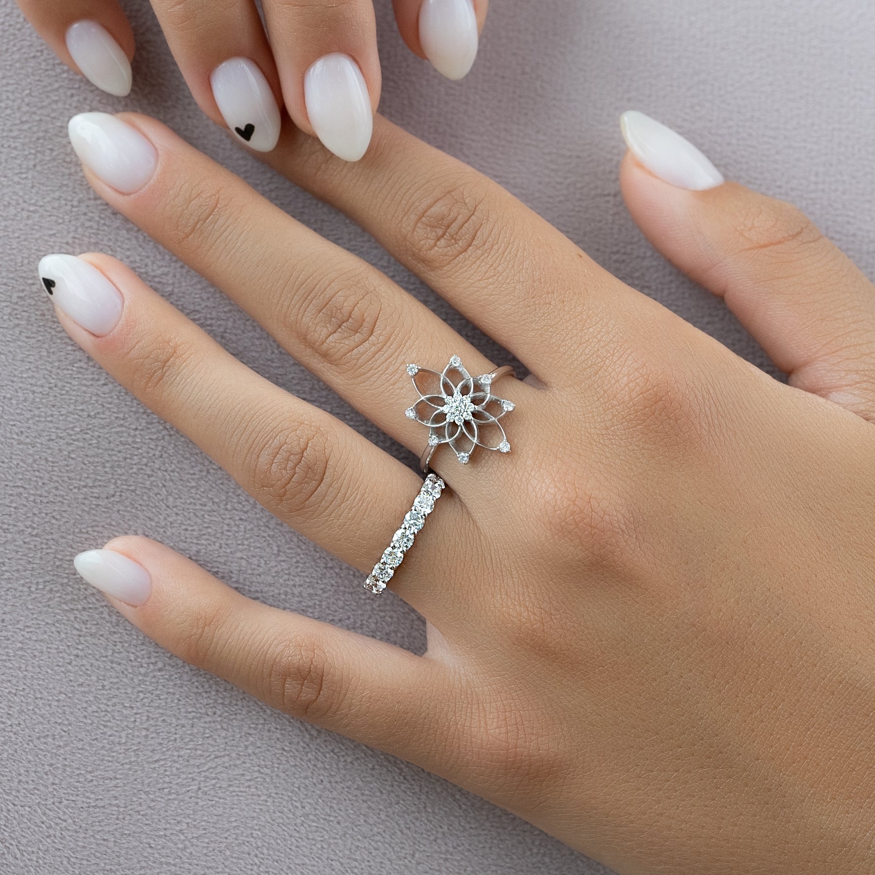 2ct Zarena Round Cut Moissanite Ring - Silver