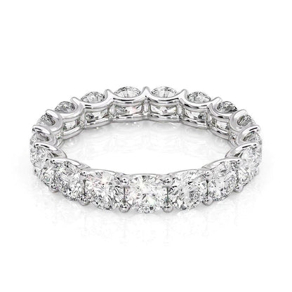 3.5ct Marina Round Cut Moissanite Ring - Silver