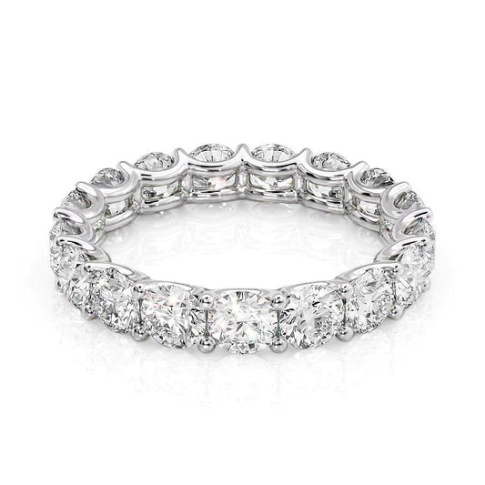 3.5ct Marina Round Cut Moissanite Ring - Silver