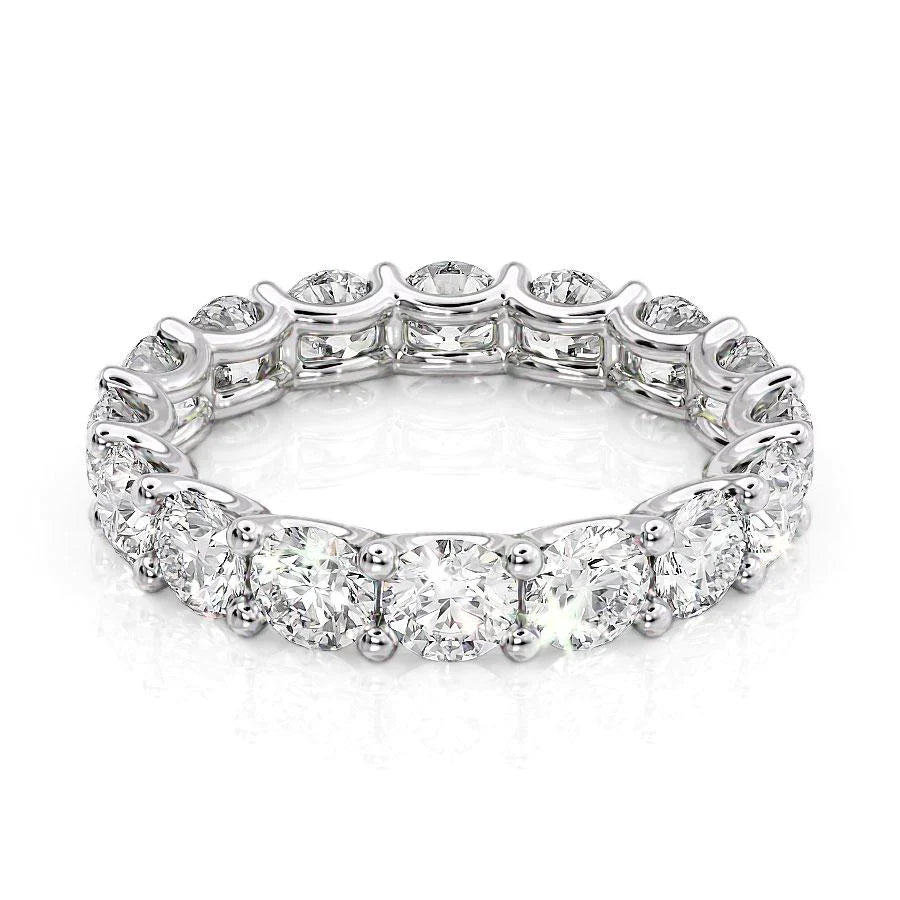 4ct Dari Round Cut Moissanite Ring - Silver