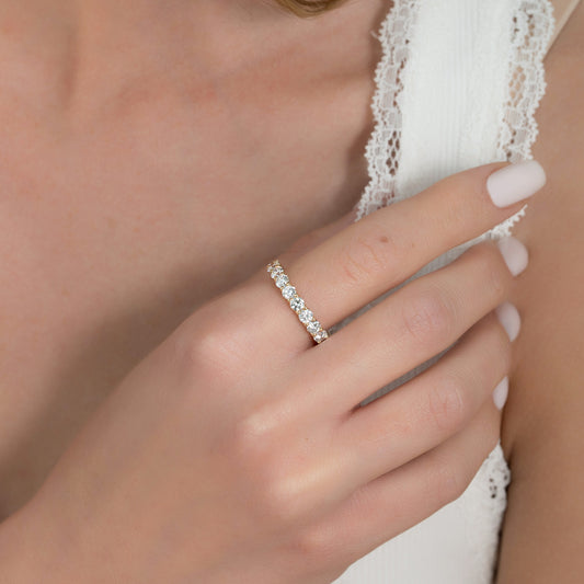 3ct Daniela Round Cut Moissanite Ring - Gold