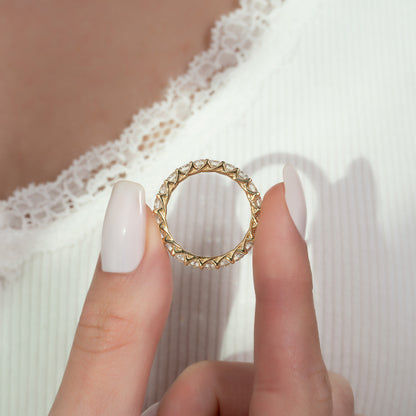 3ct Daniela Round Cut Moissanite Ring - Gold