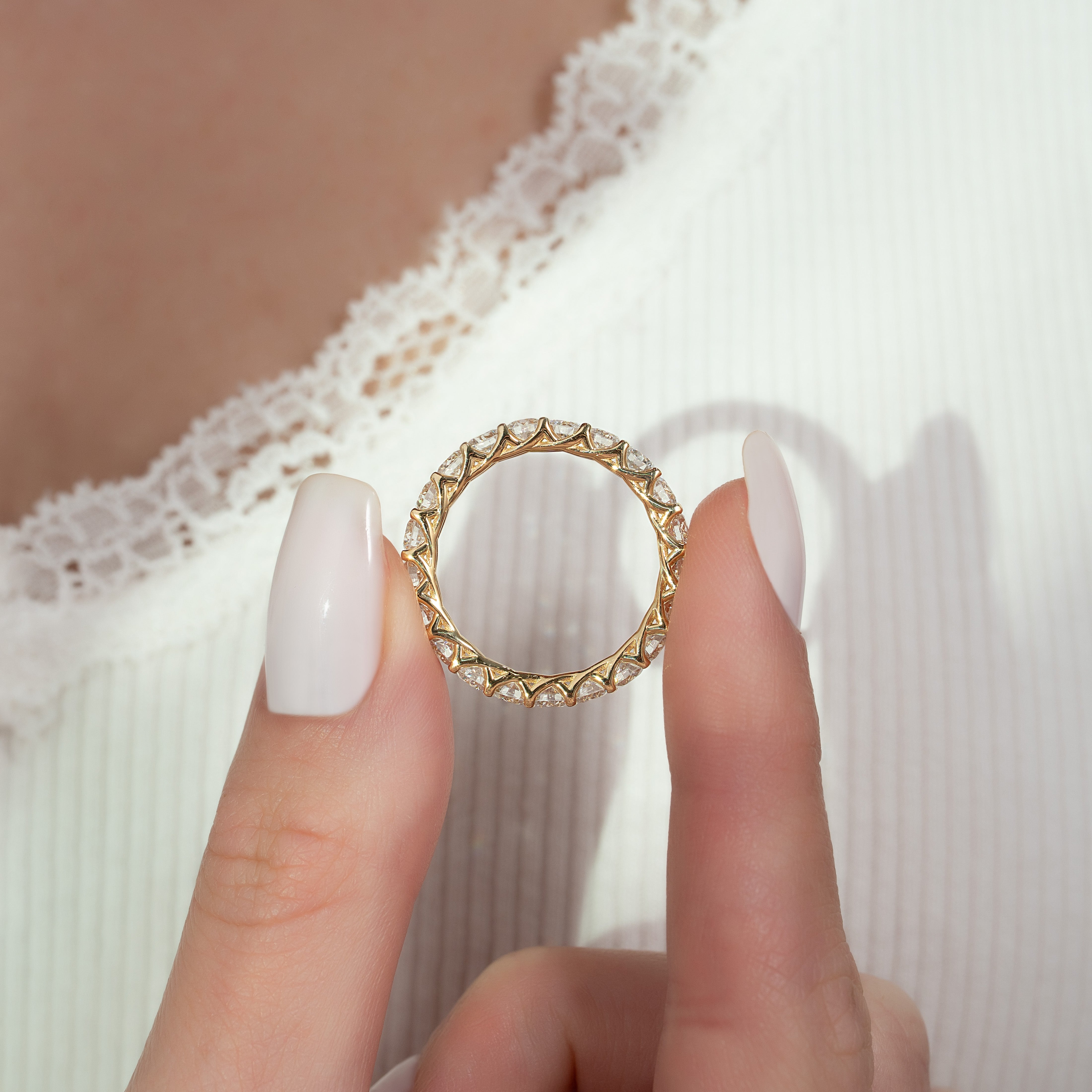 3ct Daniela Round Cut Moissanite Ring - Gold