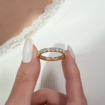 3ct Daniela Round Cut Moissanite Ring - Gold