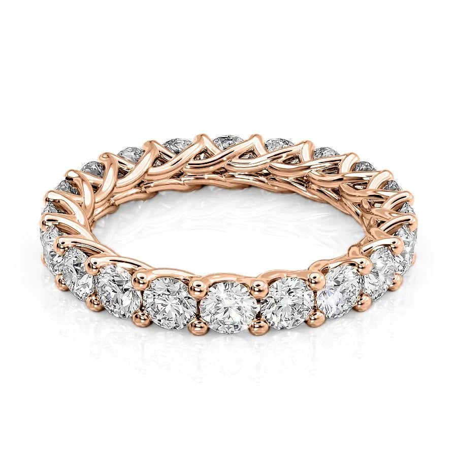 3ct Daniela Round Cut Moissanite Ring - Rose Gold