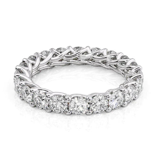 3ct Daniela Round Cut Moissanite Ring - Silver