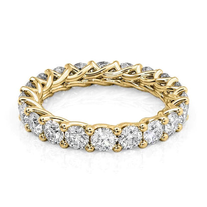 3ct Daniela Round Cut Moissanite Ring - Gold