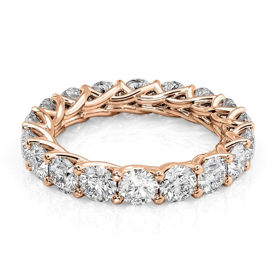 3.5ct Jasmita Round Cut Moissanite Ring - Rose Gold