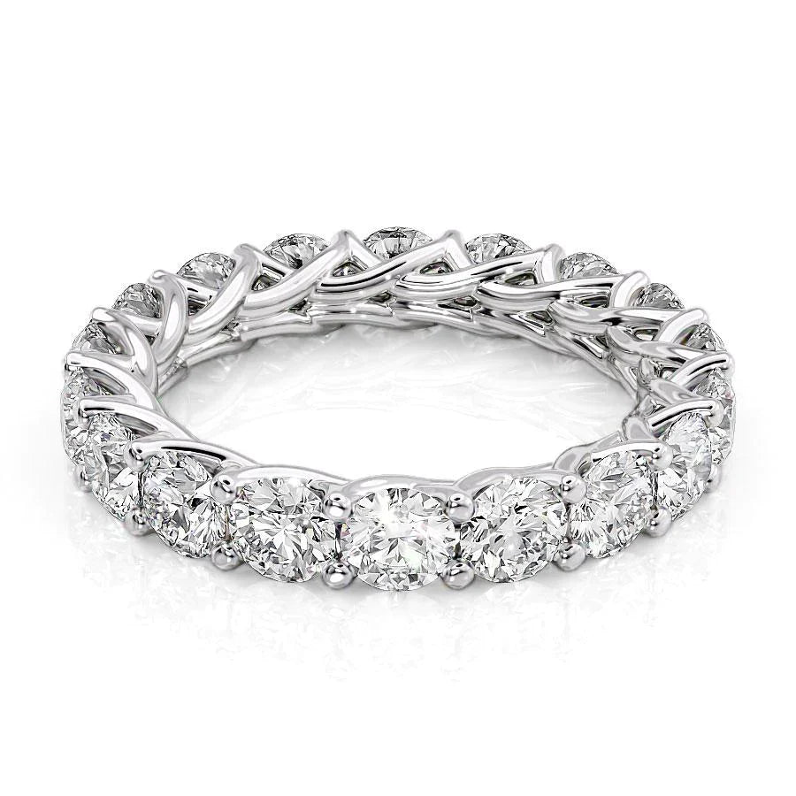 3.5ct Jasmita Round Cut Moissanite Ring - Silver