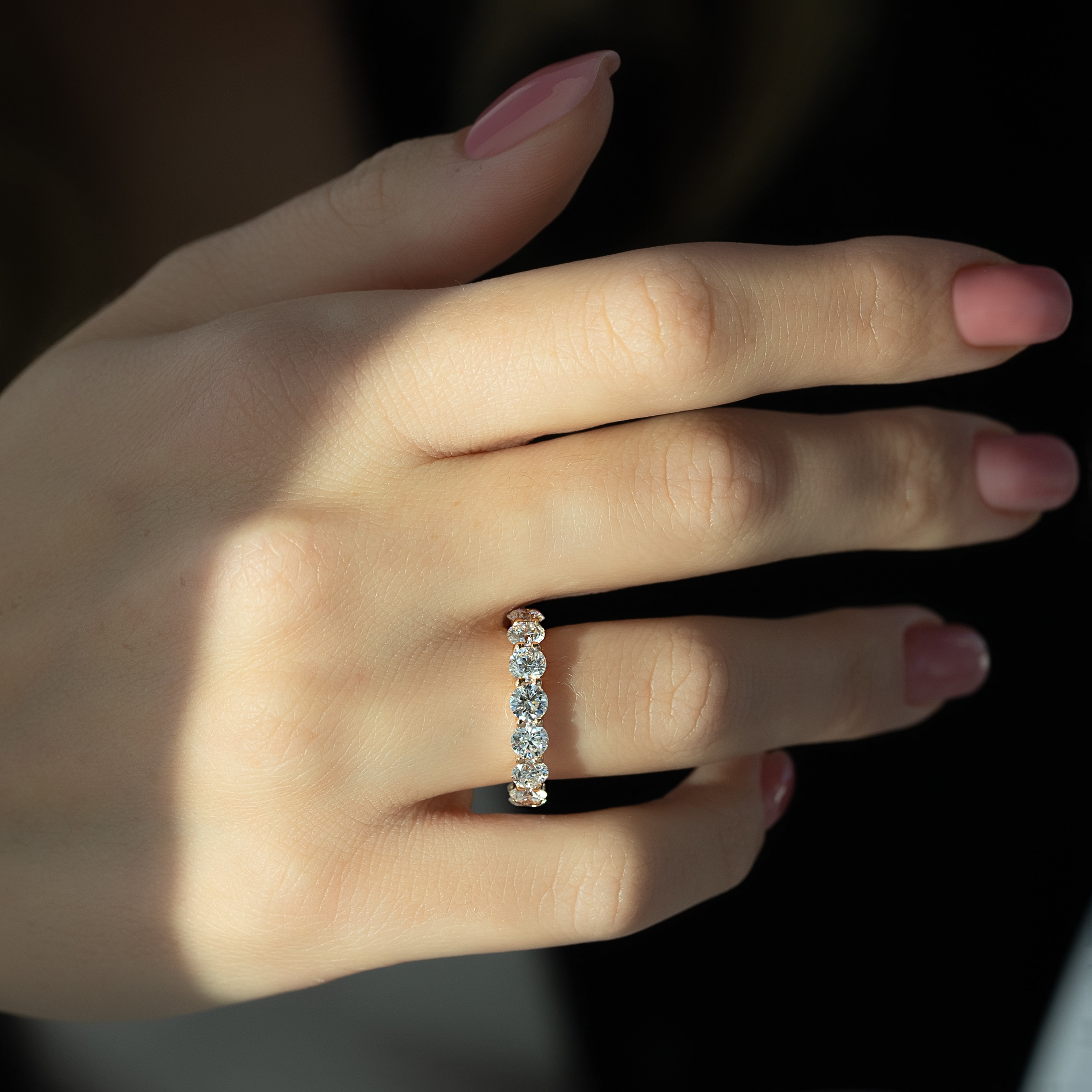 4ct Aphra Round Cut Moissanite Ring - Rose Gold