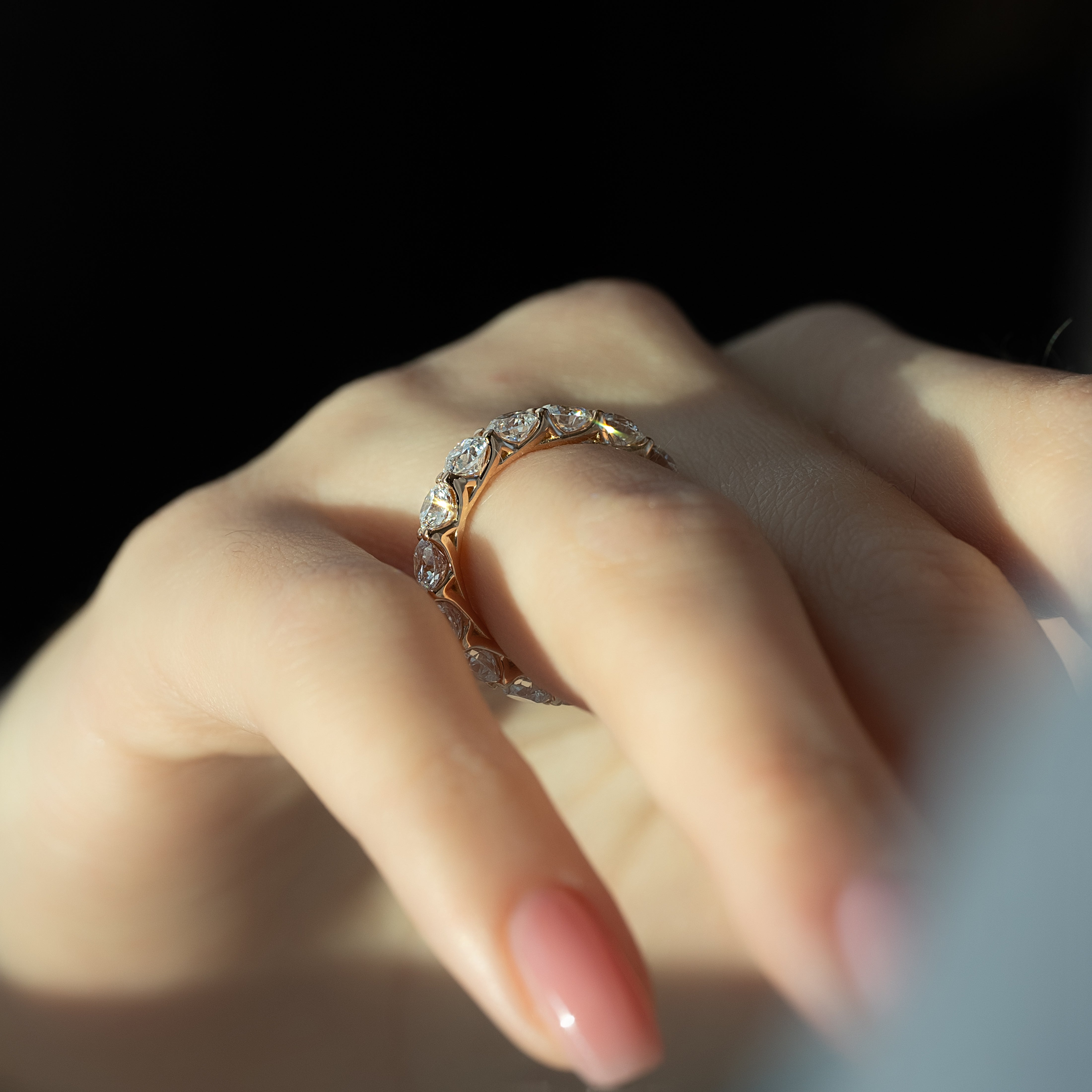 4ct Aphra Round Cut Moissanite Ring - Rose Gold