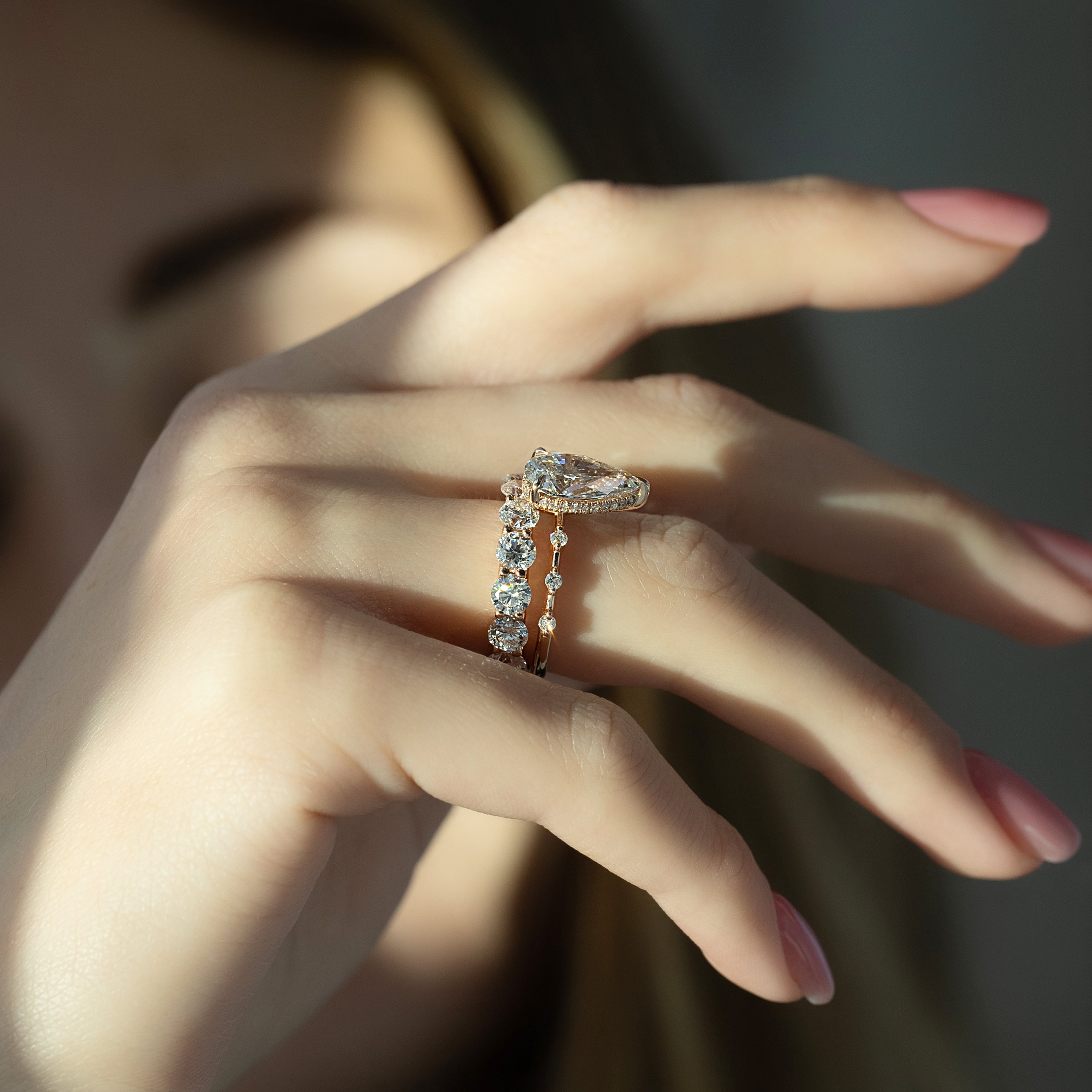 4ct Aphra Round Cut Moissanite Ring - Rose Gold