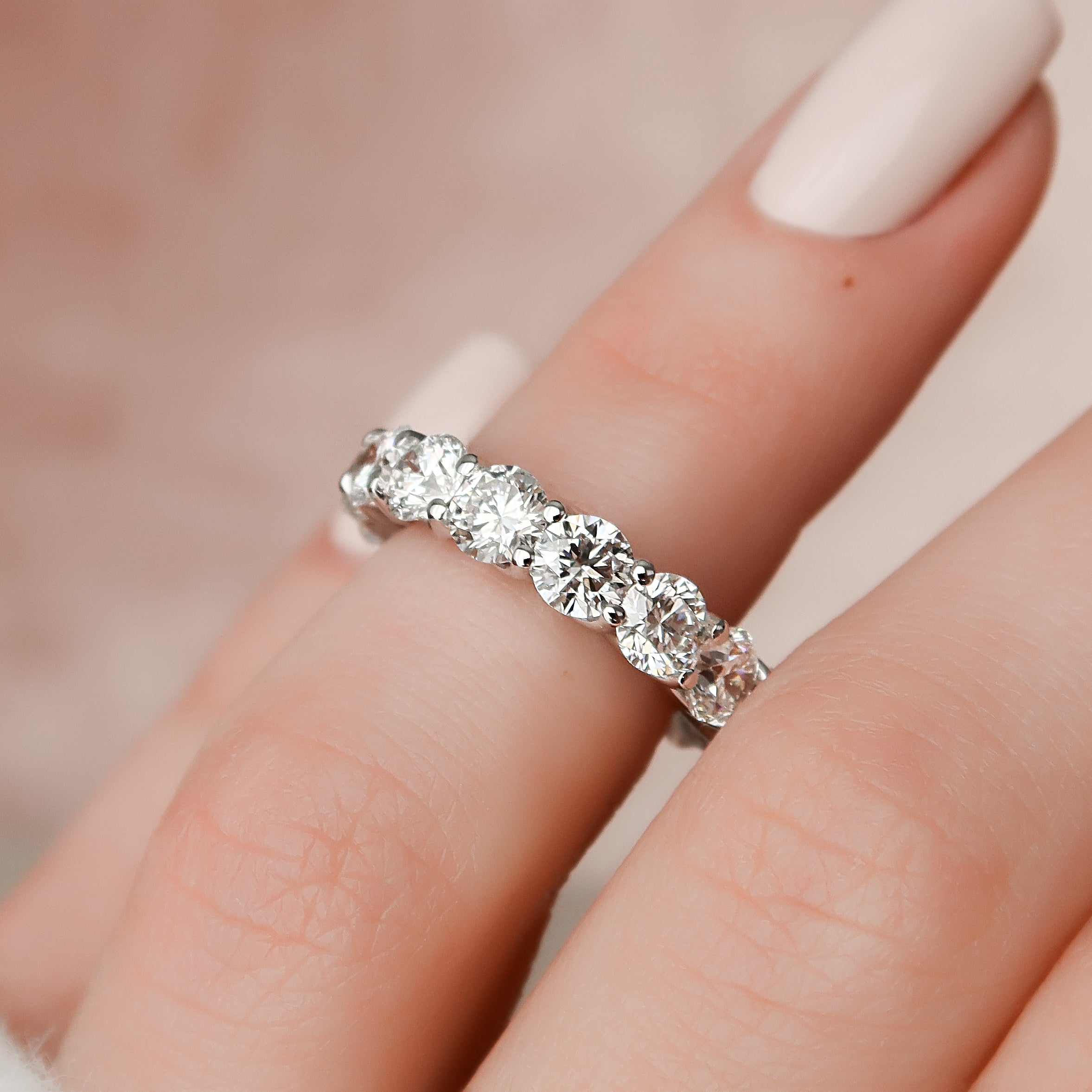 4.5ct Domina Round Cut Moissanite Ring - Silver