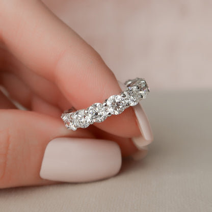 4.5ct Domina Round Cut Moissanite Ring - Silver