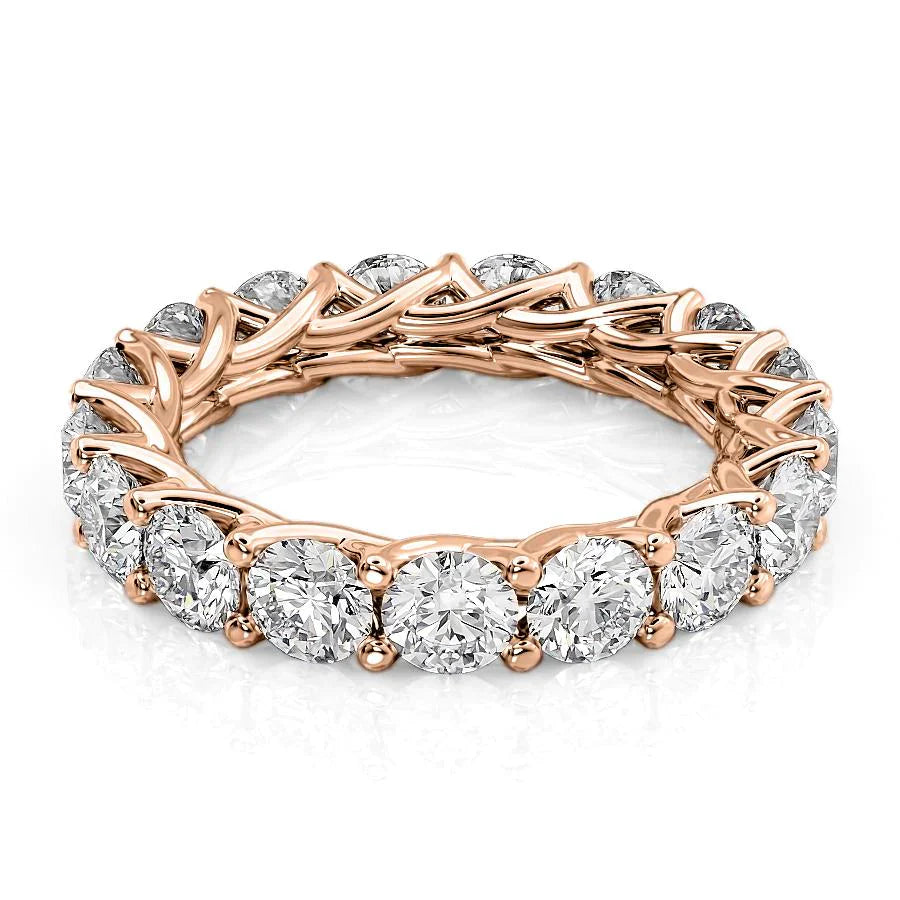4ct Aphra Round Cut Moissanite Ring - Rose Gold