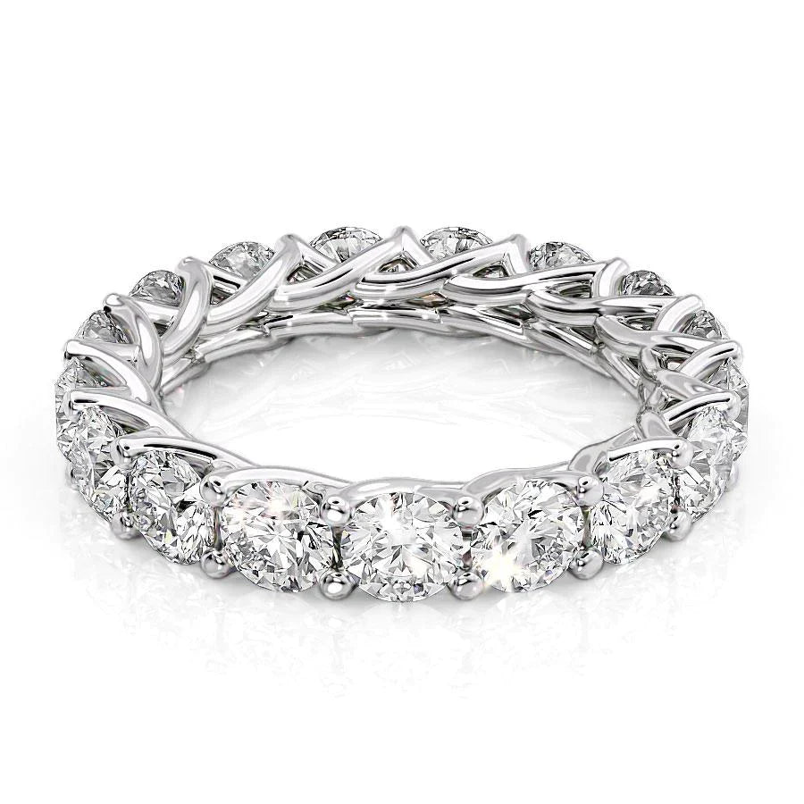 4ct Aphra Round Cut Moissanite Ring - Silver