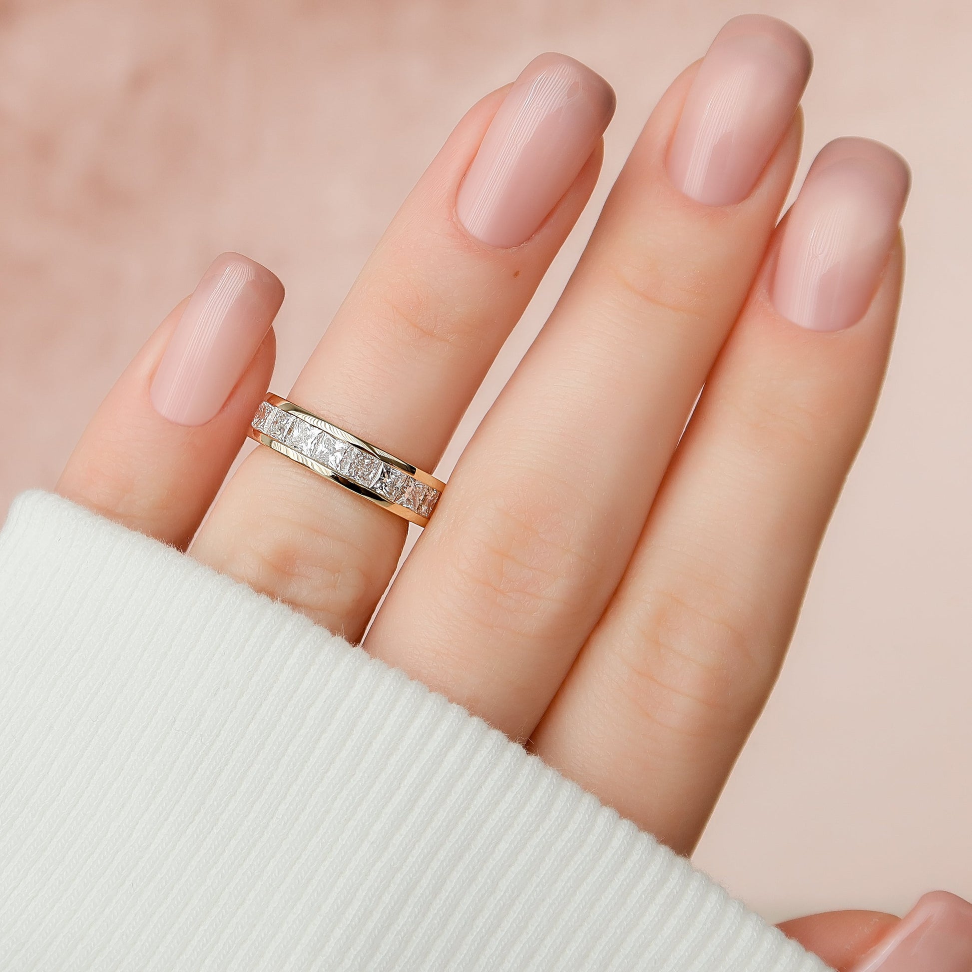 2.5ct Arabella Princess Cut Moissanite Ring - Gold