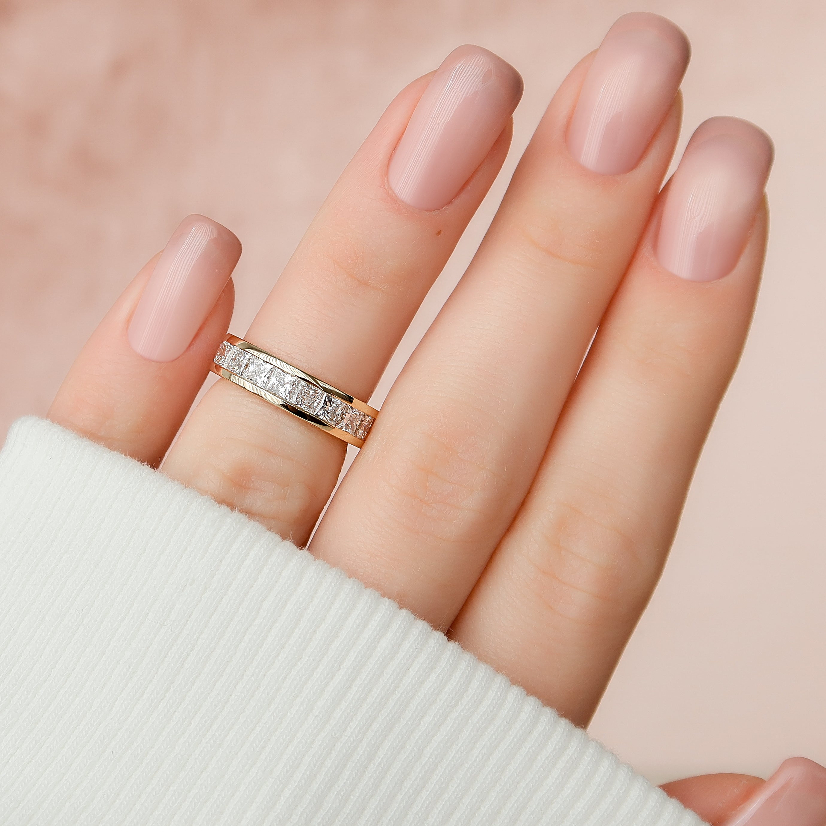 2.5ct Arabella Princess Cut Moissanite Ring - Gold