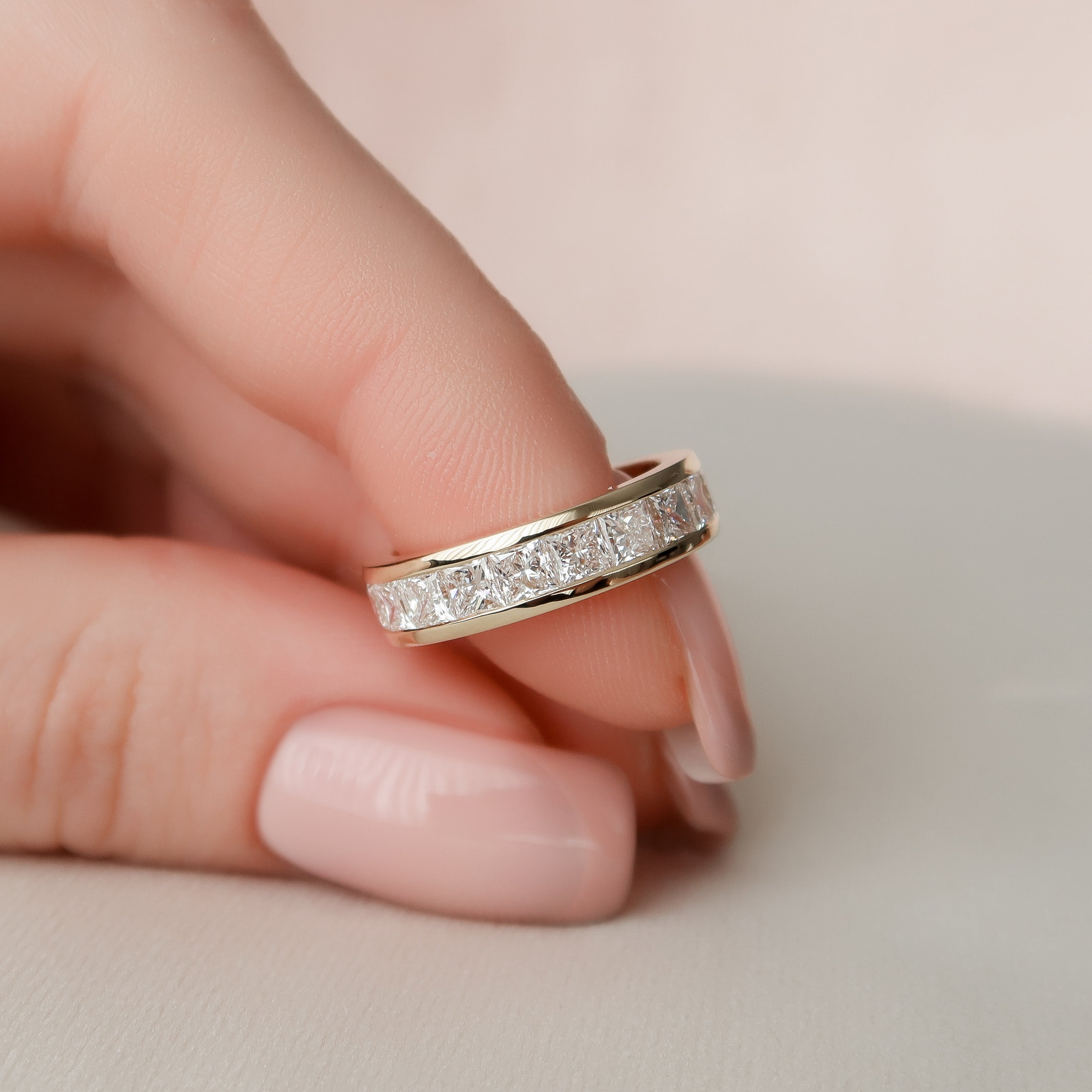 2.5ct Arabella Princess Cut Moissanite Ring - Gold