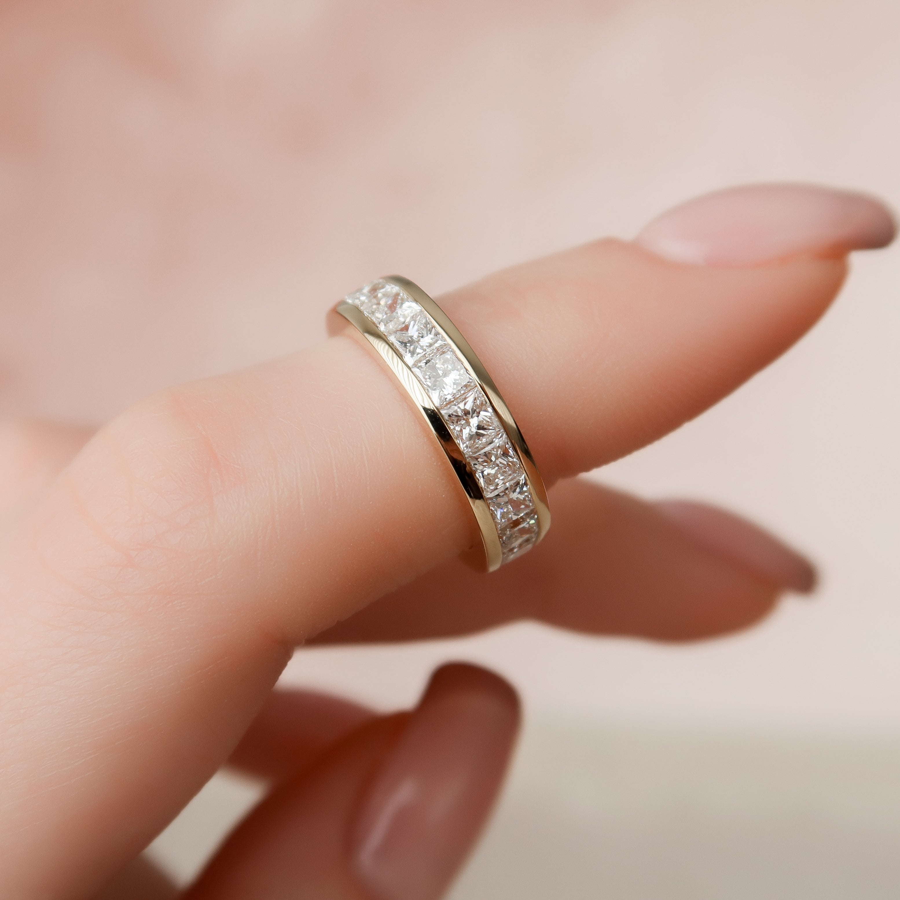 2.5ct Arabella Princess Cut Moissanite Ring - Gold