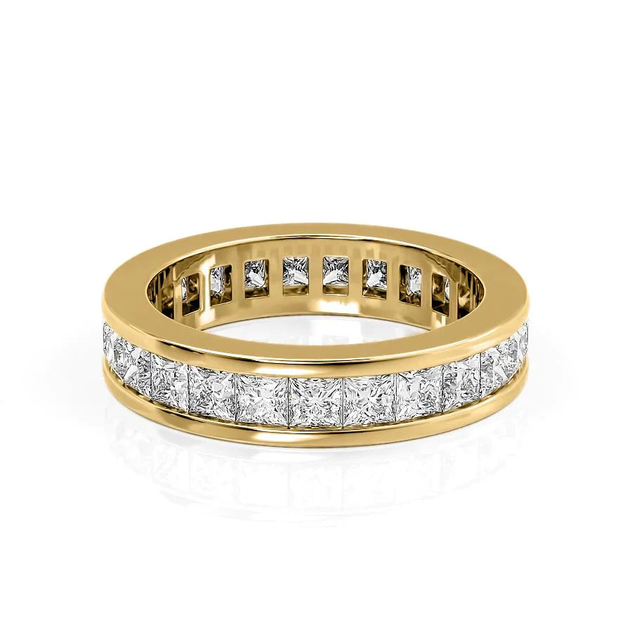2.5ct Arabella Princess Cut Moissanite Ring - Gold
