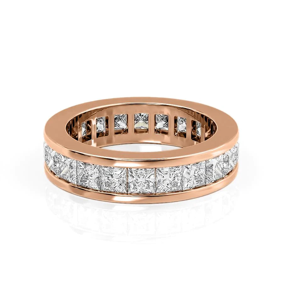 3.5ct Hesperia Princess Cut Moissanite Ring - Rose Gold
