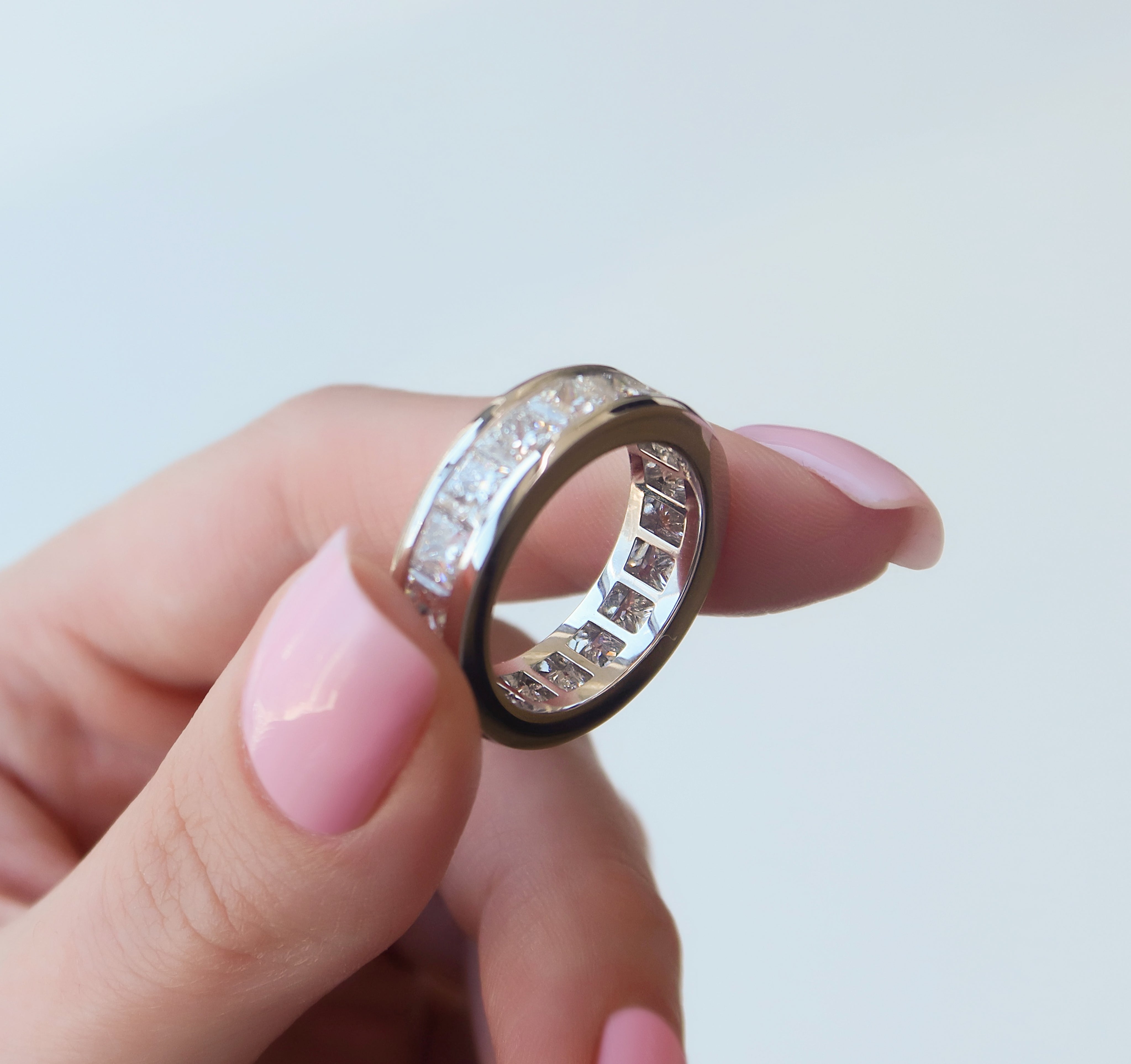 5.5ct Blossom Princess Cut Moissanite Ring - Silver