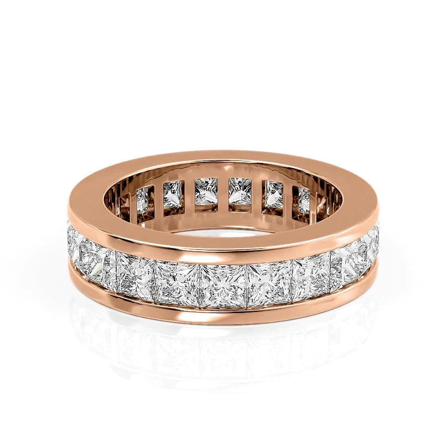 4ct Melena Princess Cut Moissanite Ring - Rose Gold