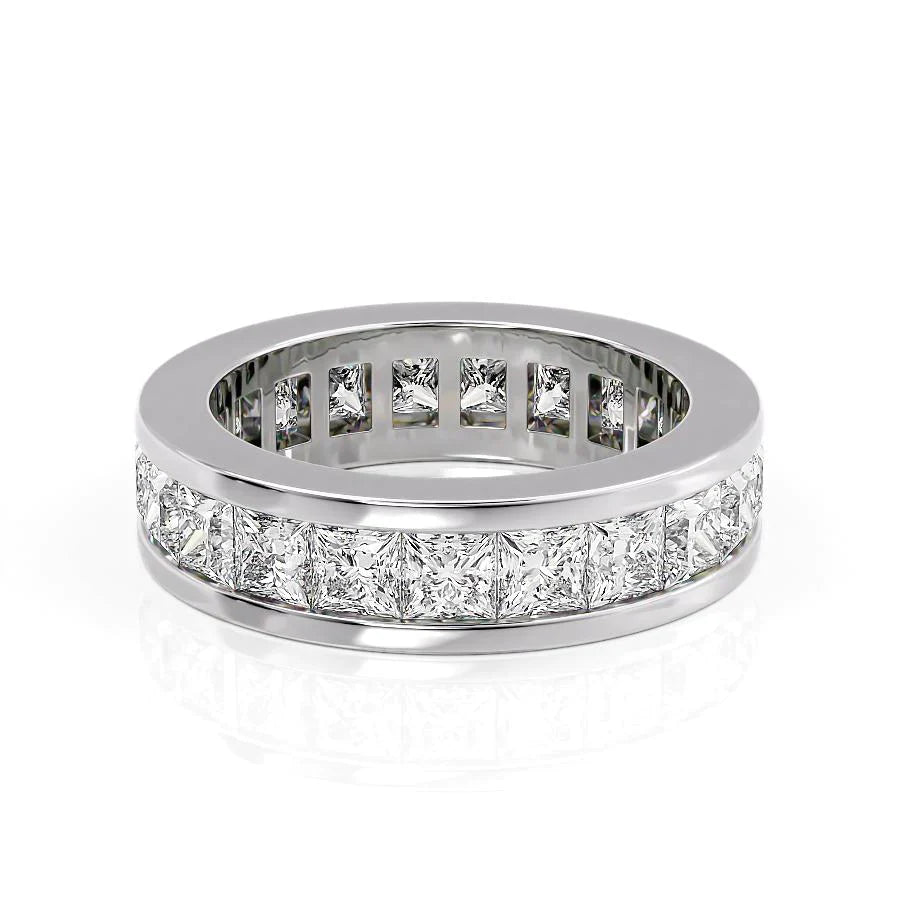 4ct Melena Princess Cut Moissanite Ring - Silver