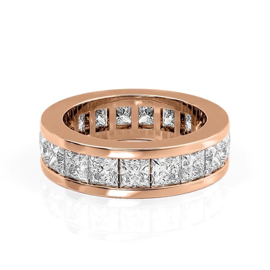 4.7ct Coraline Princess Cut Moissanite Ring - Rose Gold