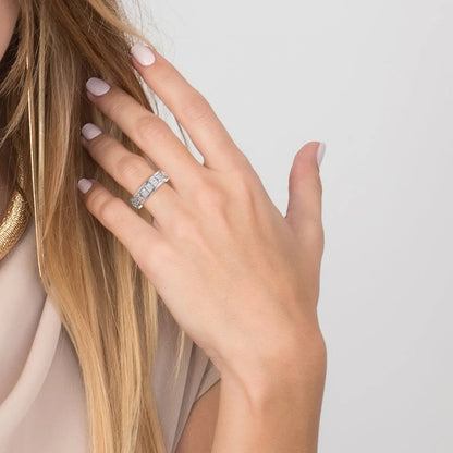 4.7ct Coraline Princess Cut Moissanite Ring - Silver
