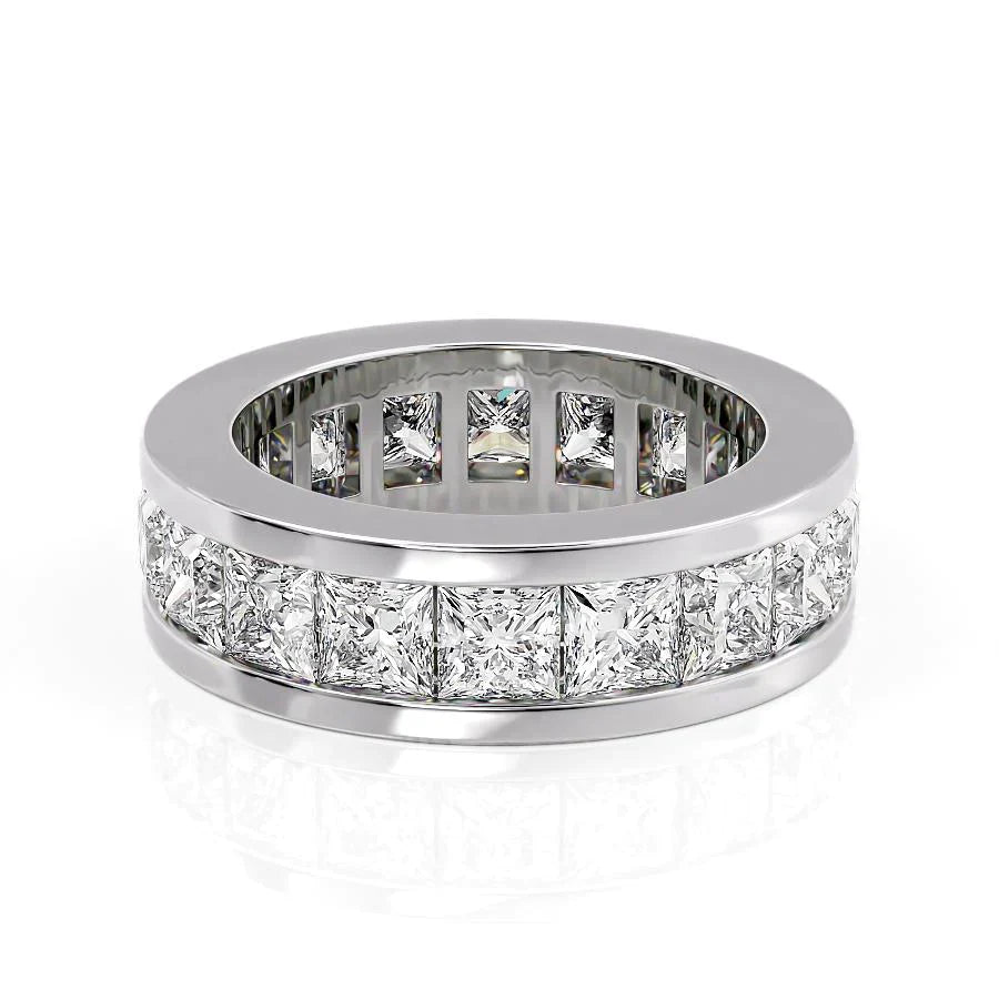 5.5ct Blossom Princess Cut Moissanite Ring - Silver