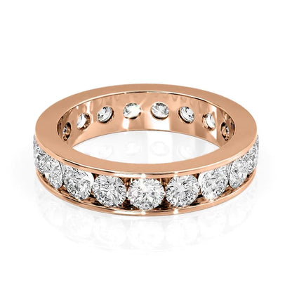 3ct Saija Round Cut Moissanite Ring - Rose Gold