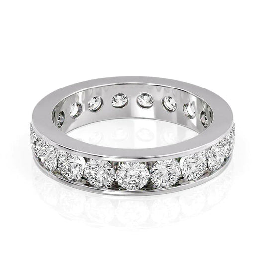3ct Saija Round Cut Moissanite Ring - Silver