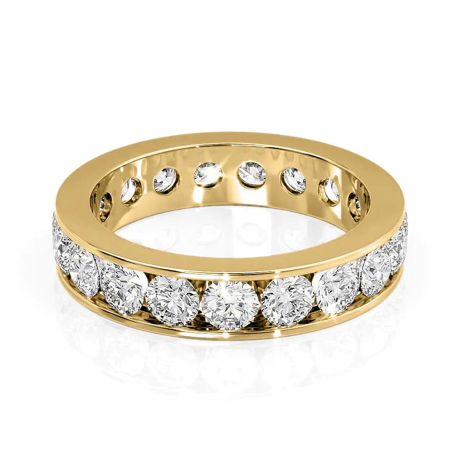 3ct Saija Round Cut Moissanite Ring - Gold