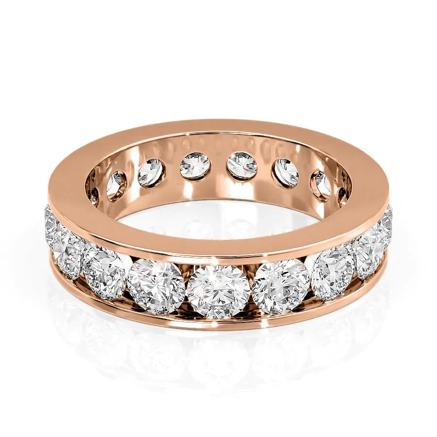 3.5ct Solvena Round Cut Moissanite Ring - Rose Gold