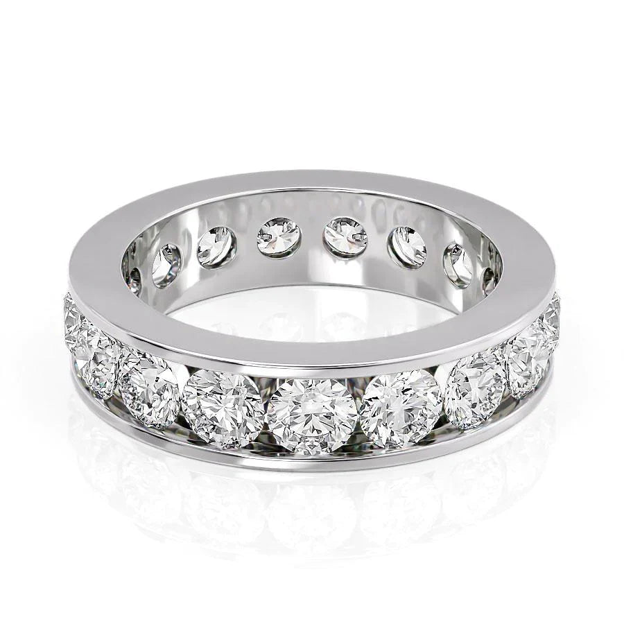 3.5ct Solvena Round Cut Moissanite Ring - Silver