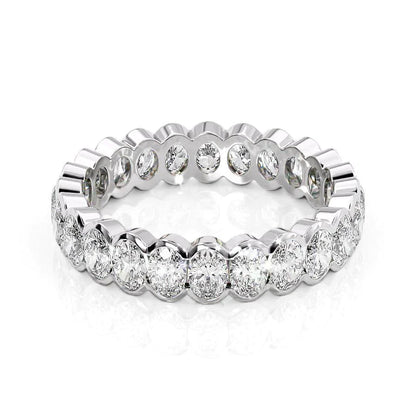 2ct Indira Oval Cut Moissanite Ring - Silver