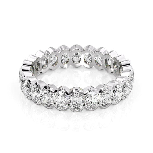 2ct Indira Oval Cut Moissanite Ring - Silver