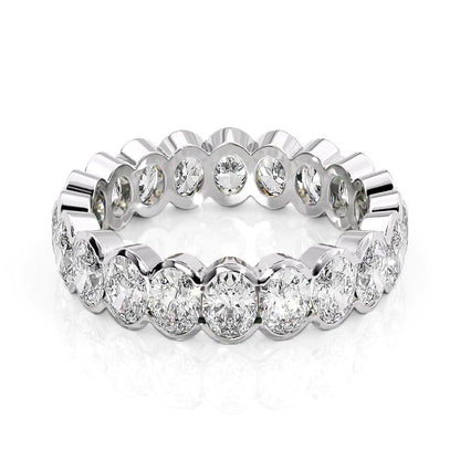 3ct Aretta Oval Cut Moissanite Ring - Silver