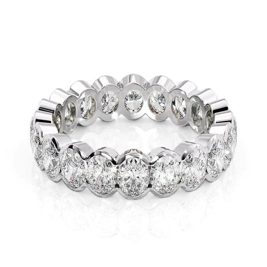 3ct Aretta Oval Cut Moissanite Ring - Silver