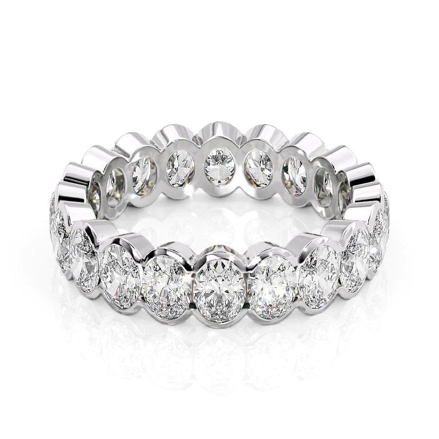 3ct Aretta Oval Cut Moissanite Ring - Silver