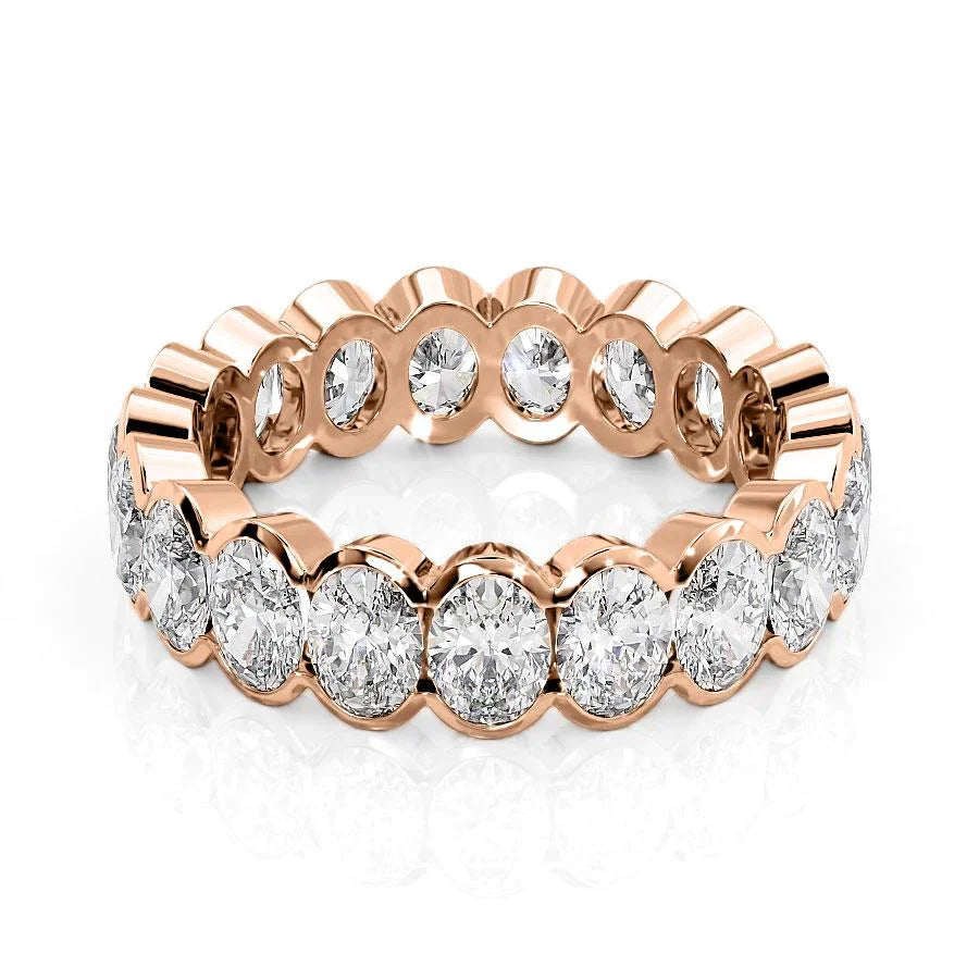 4ct Apollonia Oval Cut Moissanite Ring - Rose Gold