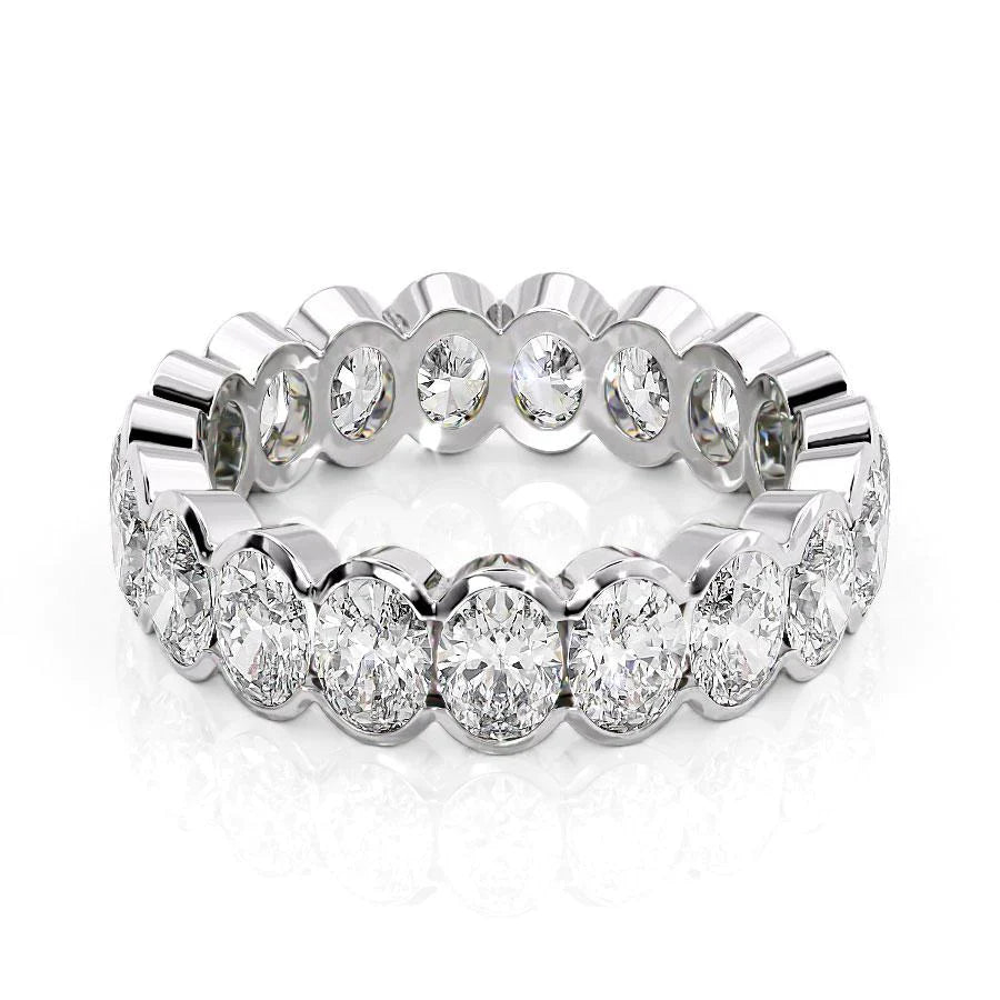 4ct Apollonia Oval Cut Moissanite Ring - Silver