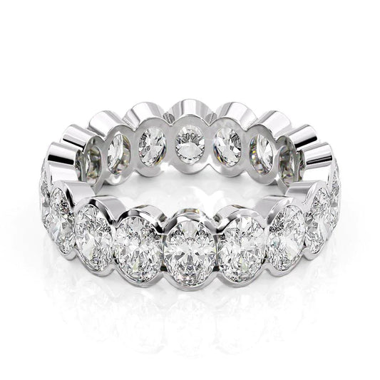 4.5ct Emna Oval Cut Moissanite Ring - Silver