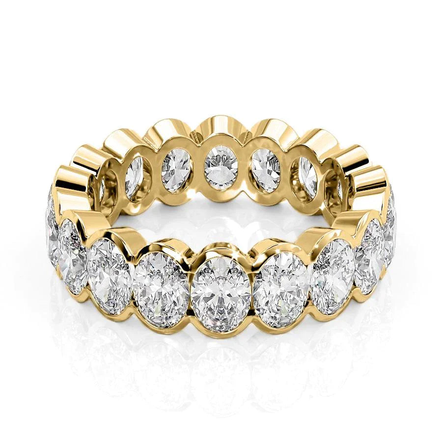 4.5ct Emna Oval Cut Moissanite Ring - Gold
